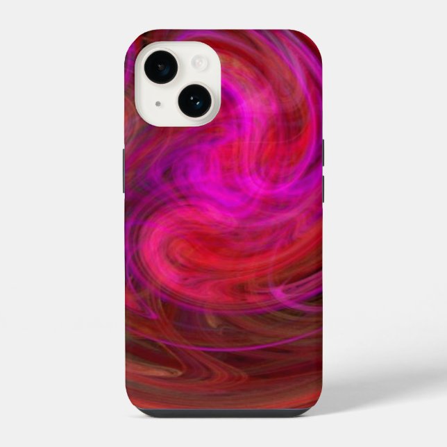Coque iPhone TOURBILLON LUMINEUX ,rouge vibrant (Verso)