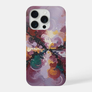 Coque iPhone 15 Pro Tourbillon radiant - Explosion de couleur abstrait