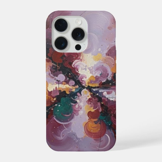 Coque iPhone Tourbillon radiant - Explosion de couleur abstrait (Verso)