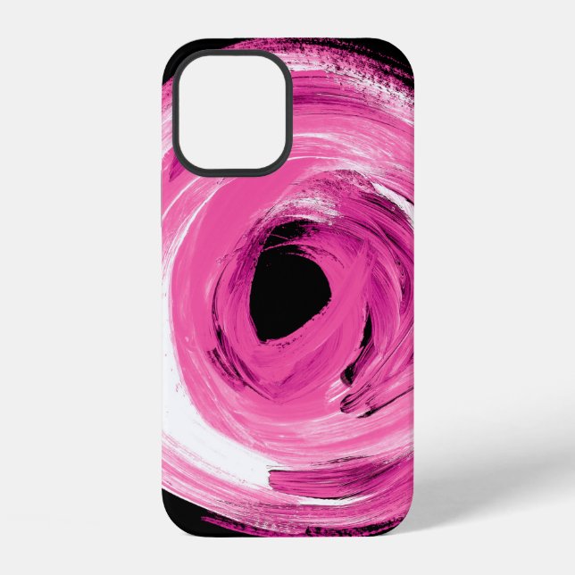 Coque iPhone Tourbillon rose abstrait aquarelle (Verso)