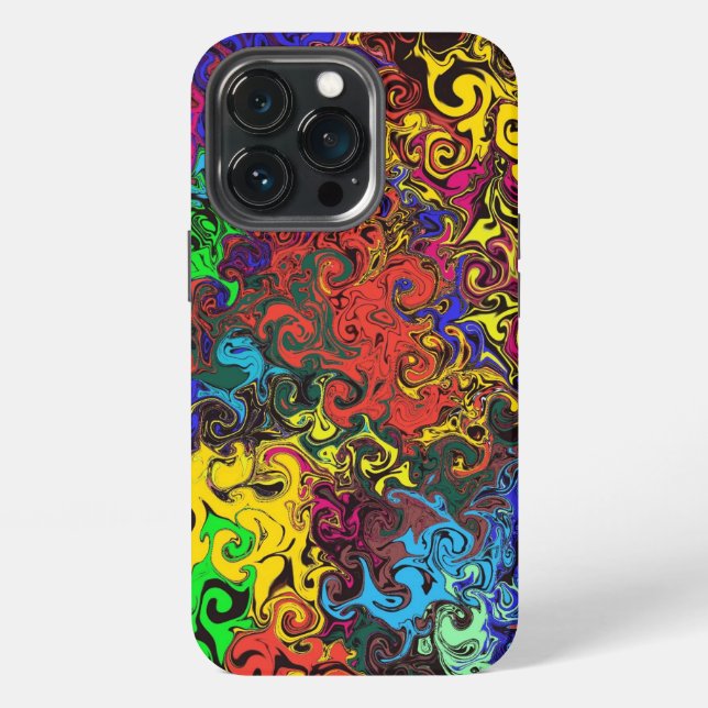 Coque iPhone Tourbillonneurs colorés abstraits /  (Dos)