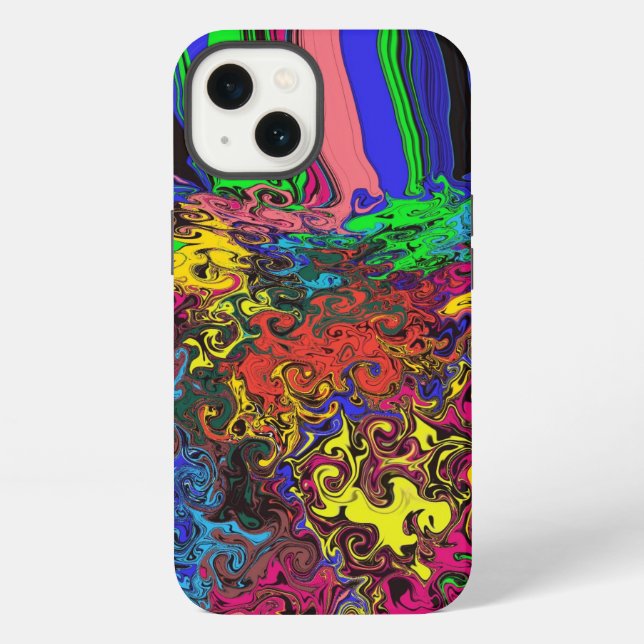 Coque iPhone Tourbillonneurs Colorés Abstraits / Poussés / (Verso)