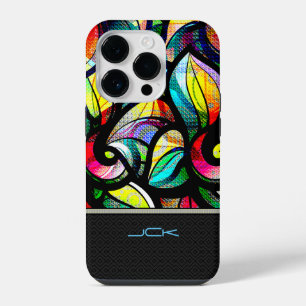 Coque Pour iPhone 14 Pro Tourbillons Abstraits Colorés Aspect Verre Teinté