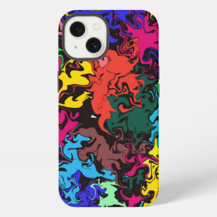 Etui iPhone 13 Tourbillons colorés abstraits /