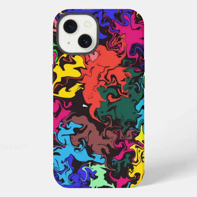 Coque iPhone Tourbillons colorés abstraits /  (Verso)