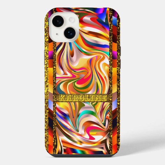 Coque iPhone Tourbillons de couleurs élégants (Verso)