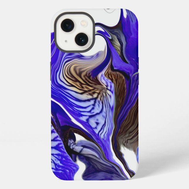 Coque iPhone Tourbillons de fleurs d'iris violettes (Verso)