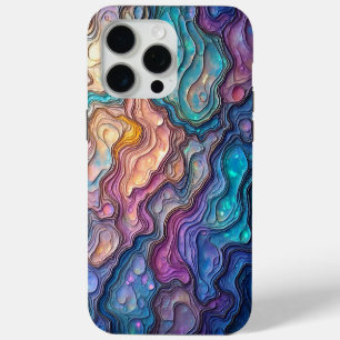 Coque iPhone 15 Pro Max Tourbillons d'ormeau colorés