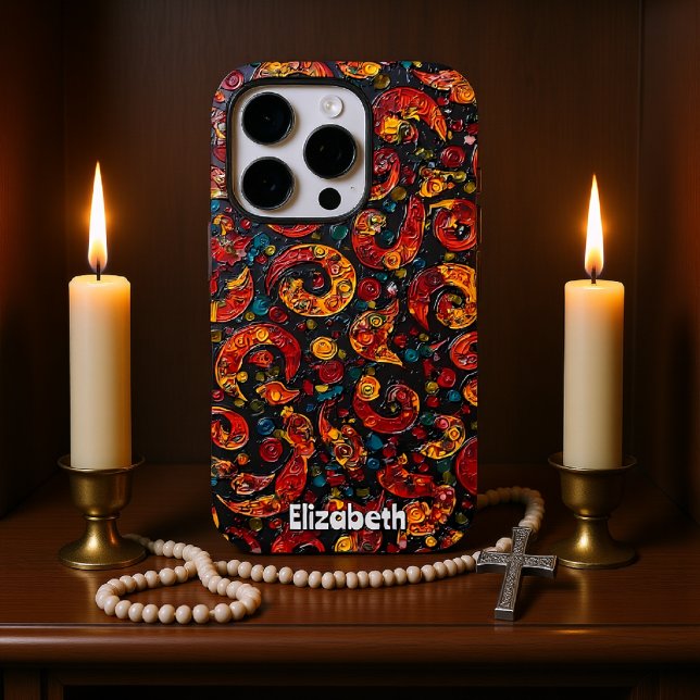 Coque iPhone Tourbillons et Spirales Abstraits (Créateur téléchargé)