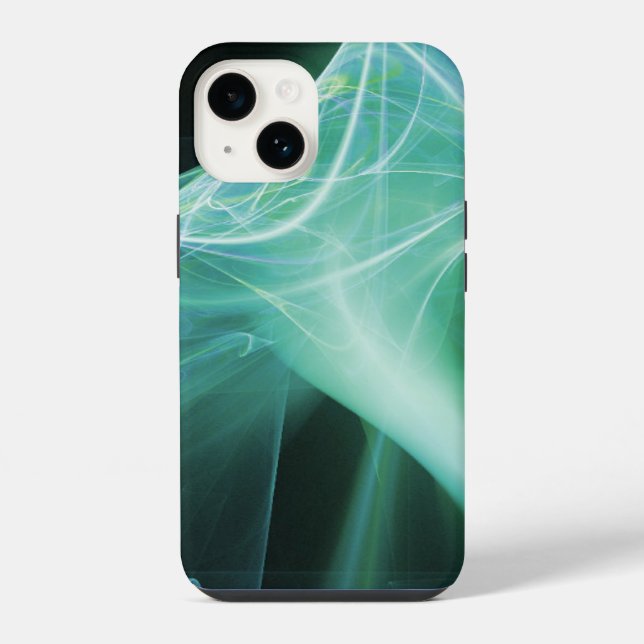 COQUE iPhone TOURBILLONS FRACTALS EN TURQUOISE BLEU VERT TEAL (Verso)