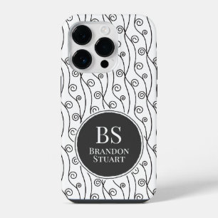 Coque Pour iPhone 14 Plus Tourbillons noir et blanc