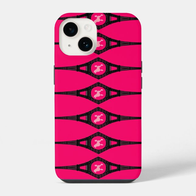 Coque iPhone Tourelle Eiffel Caniche (Verso)