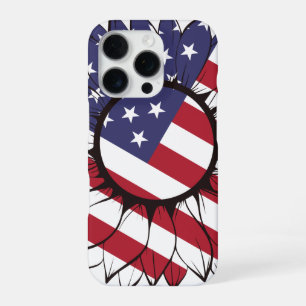 Coque iPhone 16 Pro Tournesol Américain Patriotique