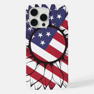 Coque iPhone 15 Pro Max Tournesol Américain Patriotique