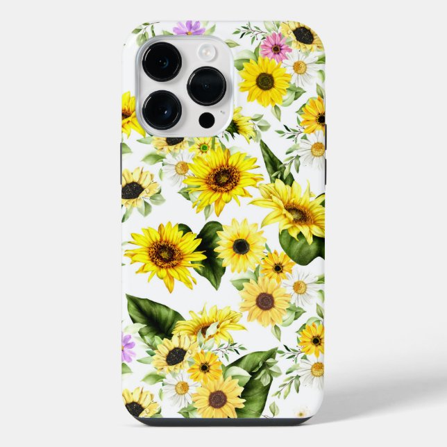 Coque iPhone Tournesol Aquarelle 7 (Verso)
