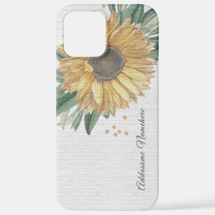 Coque iPhone 12 Pro Max Tournesol blanc ivoire russe moderne