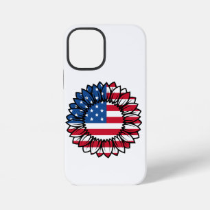 Coque iPhone 12 Mini Tournesol du drapeau américain-32222