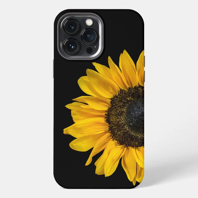 Coque iPhone Tournesol en noir (Verso)