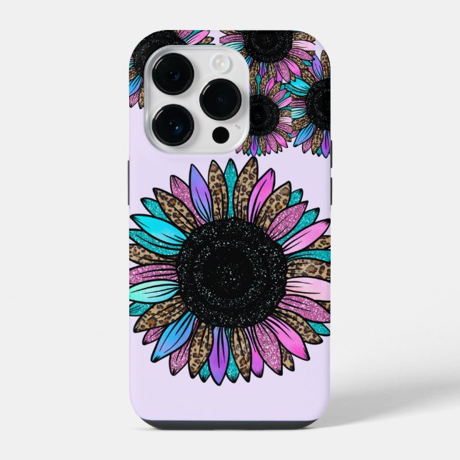 Coque iPhone Tournesol multicolore 3D (Verso)
