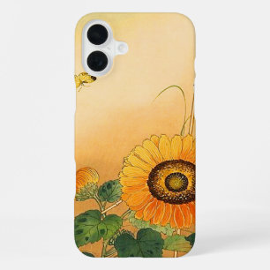 Coque iPhone 16 Plus TOURNESOL, PAPILLON, FEUILLES VERTES Fleur Japonai