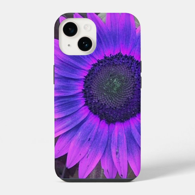 Coque iPhone Tournesol rose N violet (Verso)