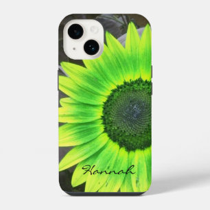 Coque Pour iPhone 14 Tournesol vert et jaune