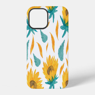 Coque iPhone 12 Tournesols à l'aquarelle : Impression botanique es
