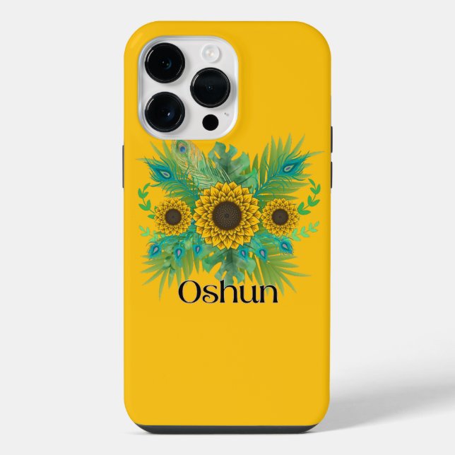 Coque iPhone Tournesols de la déesse Oshun (Verso)