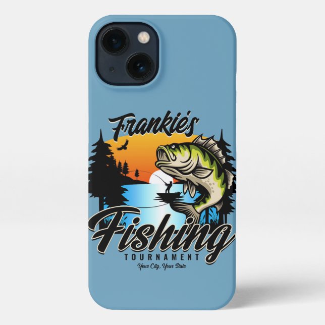 Coque iPhone Tournoi de pêche personnalisé Truite pêcheur (Verso)