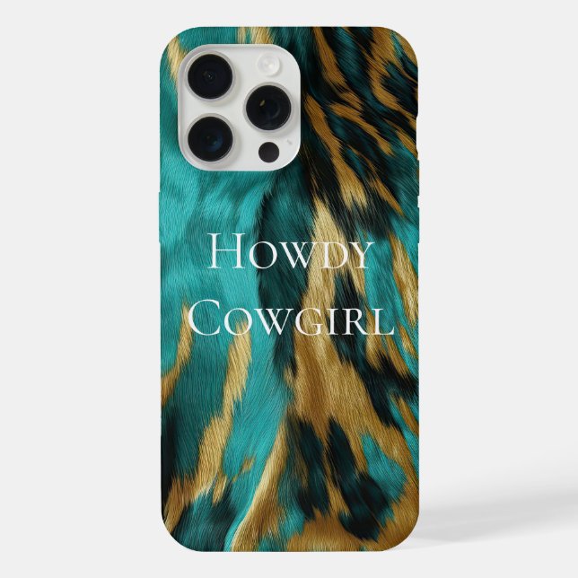 Coque iPhone Tourquoise Brown Or (Verso)