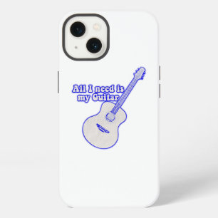 Etui iPhone 13 Tout ce dont j'ai besoin est ma guitare. des mots