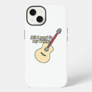Etui iPhone 13 Tout ce dont j'ai besoin est ma guitare. Mots posi