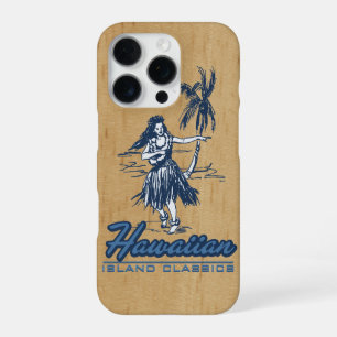 Coque iPhone 16 Pro Tradewinds île hawaïenne Fille de Hula Faux Bois