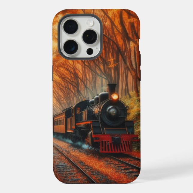Coque iPhone train d'automne classique (Verso)