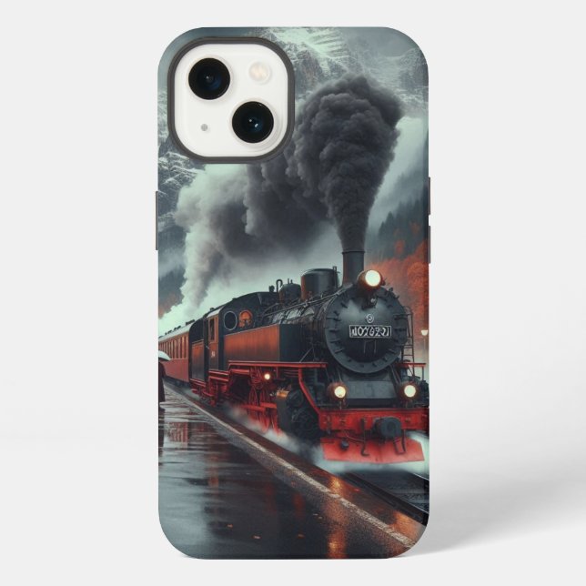 Coque iPhone Train de montagne d'automne (Verso)