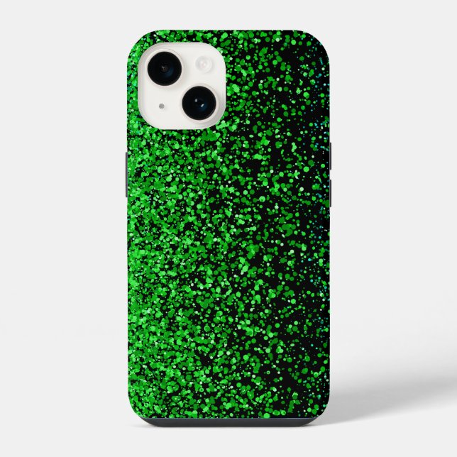 Coque iPhone Trame verte 2 côtés 01.b Fond noir (Verso)