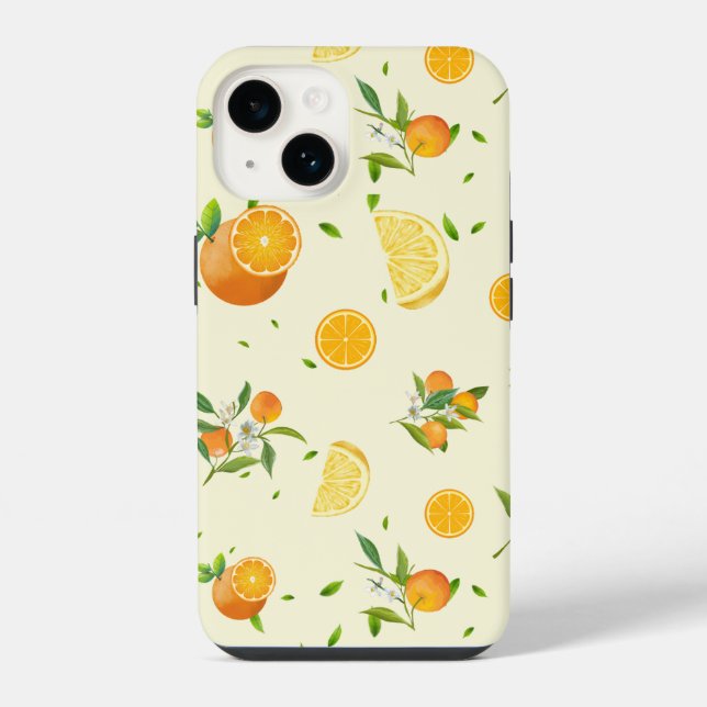 Coque iPhone Tranche de citron Orange ÉTÉ Citron Tropical (Verso)