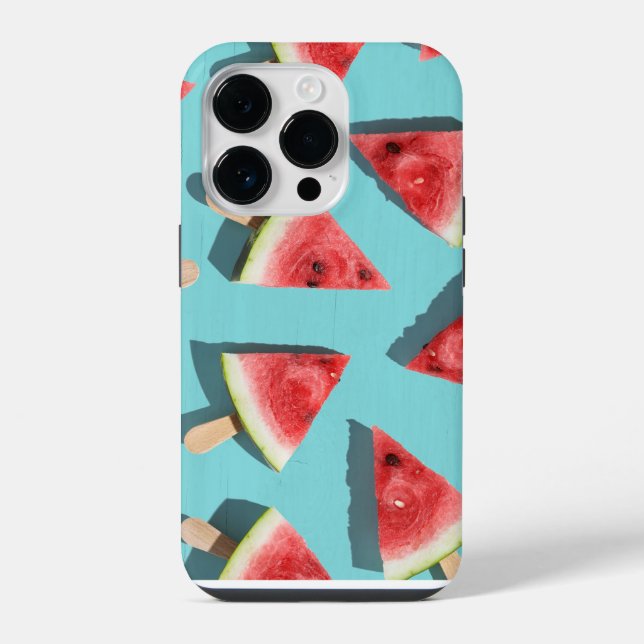 Coque iPhone Tranches de pastèque juteuses au soleil (Verso)