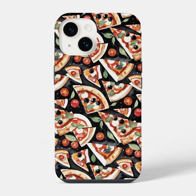 Coque iPhone Tranches De Pizza Abstraites Sur Un Arrière - plan (Verso)