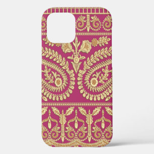 Coque iPhone 12 Travail d'art moghol. Or antique traditionnel indi
