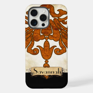 Coque iPhone 15 Pro Max Travail de rouleau antique orange brûlé personnali