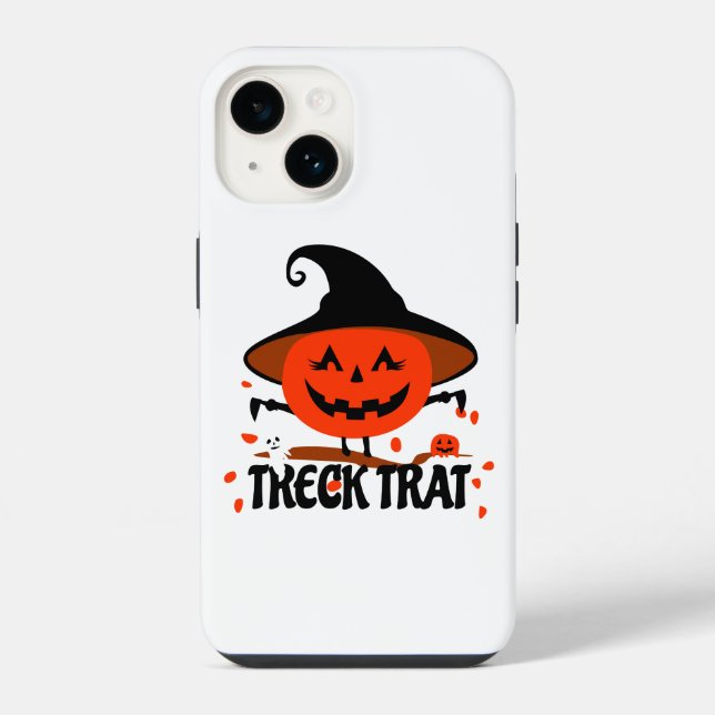 Coque iPhone Treck Trat Citrouille Sourire (Verso)