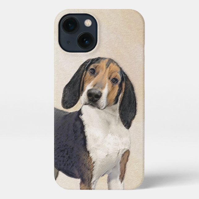 Coque iPhone Treeing Walker Coonhound Peinture - Art original (Verso)