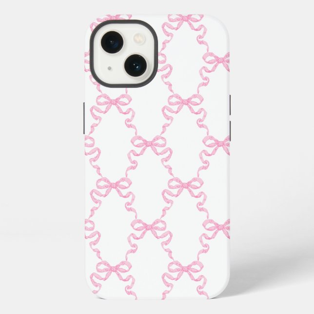 Coque iPhone Trellis à ruban rose (Verso)