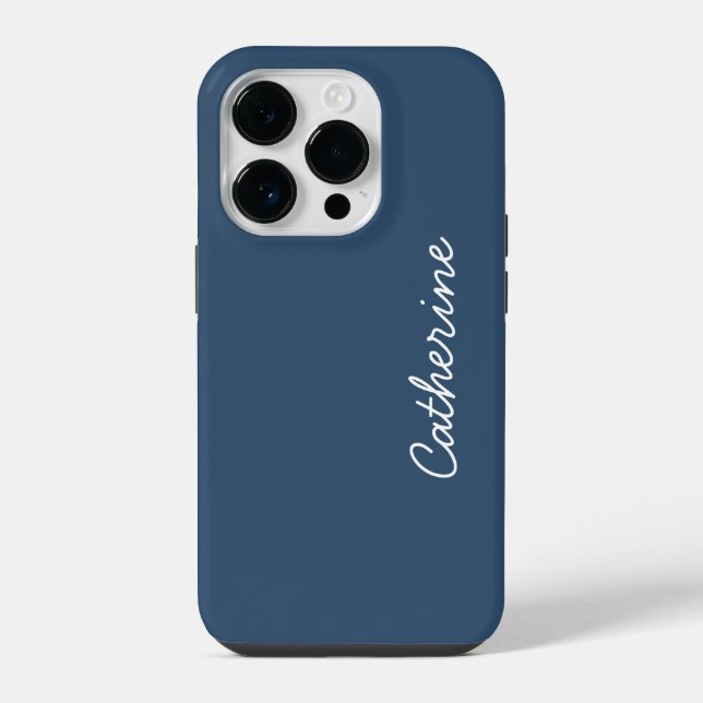 Coque iPhone Trend Color Serious Blue Nom (Verso)