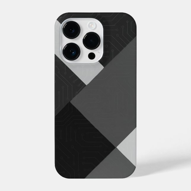 Coque iPhone Trendy Black, White and Gray Patterned Phone Case (Verso)