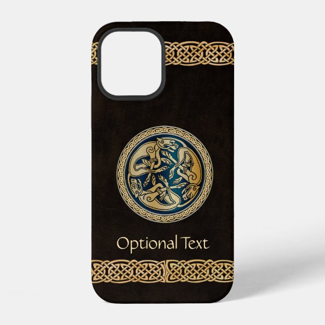 Coque iPhone Triade du loup celtique à entrelacs (Verso)