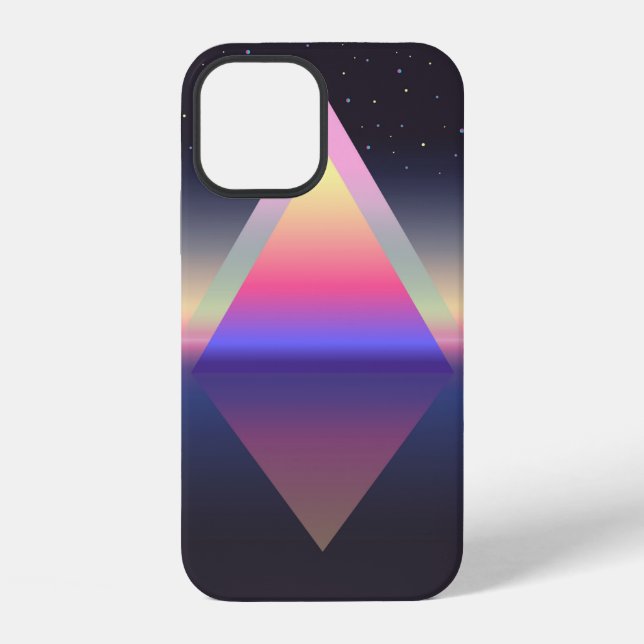 Coque iPhone Triangle brillant. Concept Ethereum. abs futuriste (Verso)