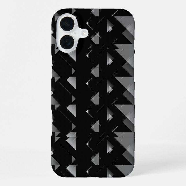 Coque iPhone Triangle gris noir géométrique (Verso)