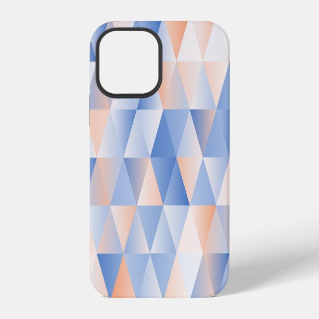 Coque iPhone Triangles Bleus Orange Doux (Verso)